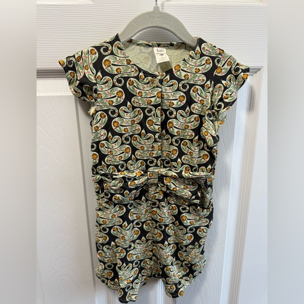 Kate Quinn Black and Green Snake Shortie Romper